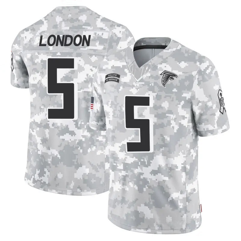 Elroe A.Falcons #5 Drake London Player Arctic Camo Salute to Service Limited Jerseys
