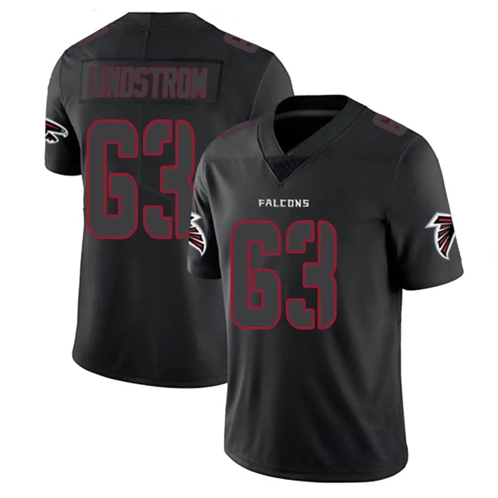 Elroe A.Falcons #63 Chris Lindstrom Player Black Impact Limited Game Stitched Jerseys