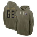 Elroe A.Falcons #63 Chris Lindstrom Player Olive 2025 Salute to Service Hoodies Stitched Jerseys