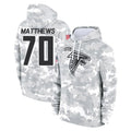 Elroe A.Falcons #70 Jake Matthews Player Arctic Camo Salute to Service Limited Hoodie Stitched Jerseys