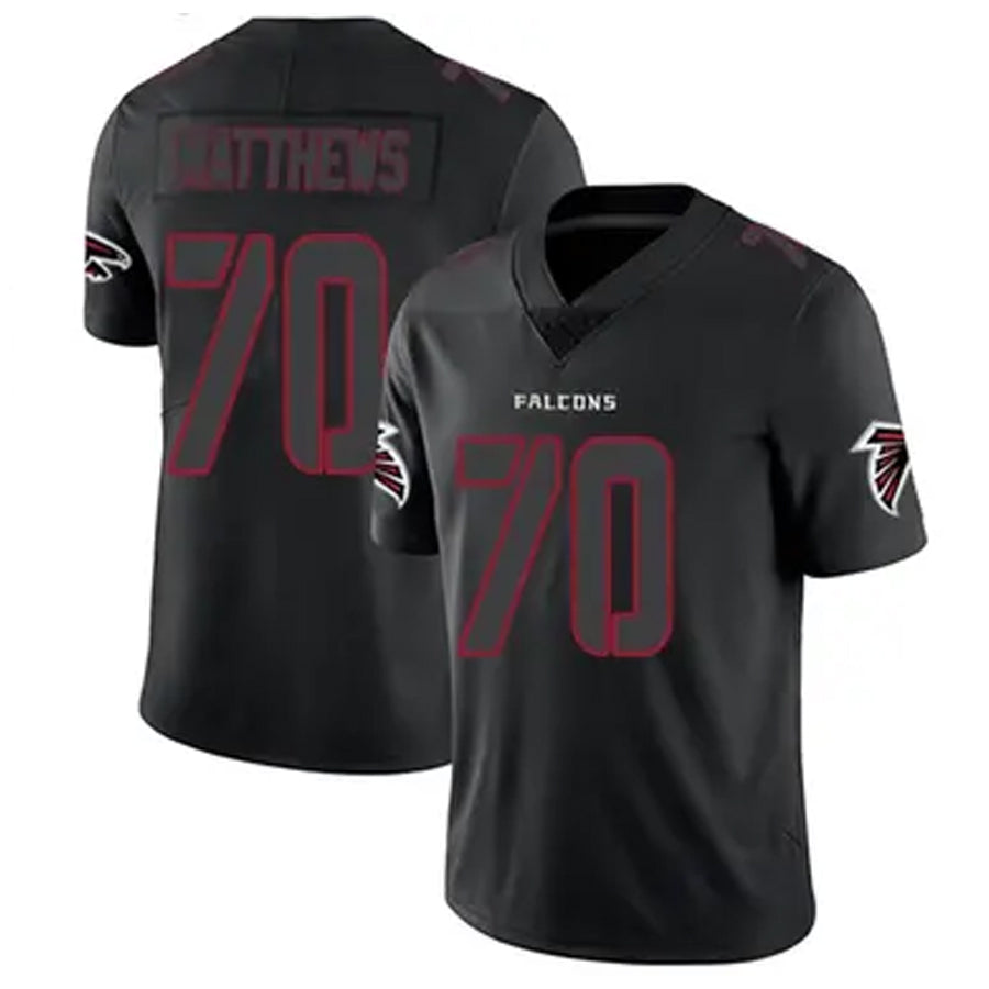 Elroe A.Falcons #70 Jake Matthews Player Black Limited Elite Game Stitched Jerseys