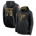 Elroe A.Falcons #70 Jake Matthews Player Black Salute to Service Limited Black Hoodie Stitched Jerseys
