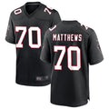 Elroe A.Falcons #70 Jake Matthews Player Black Throwback Game Stitched Jerseys