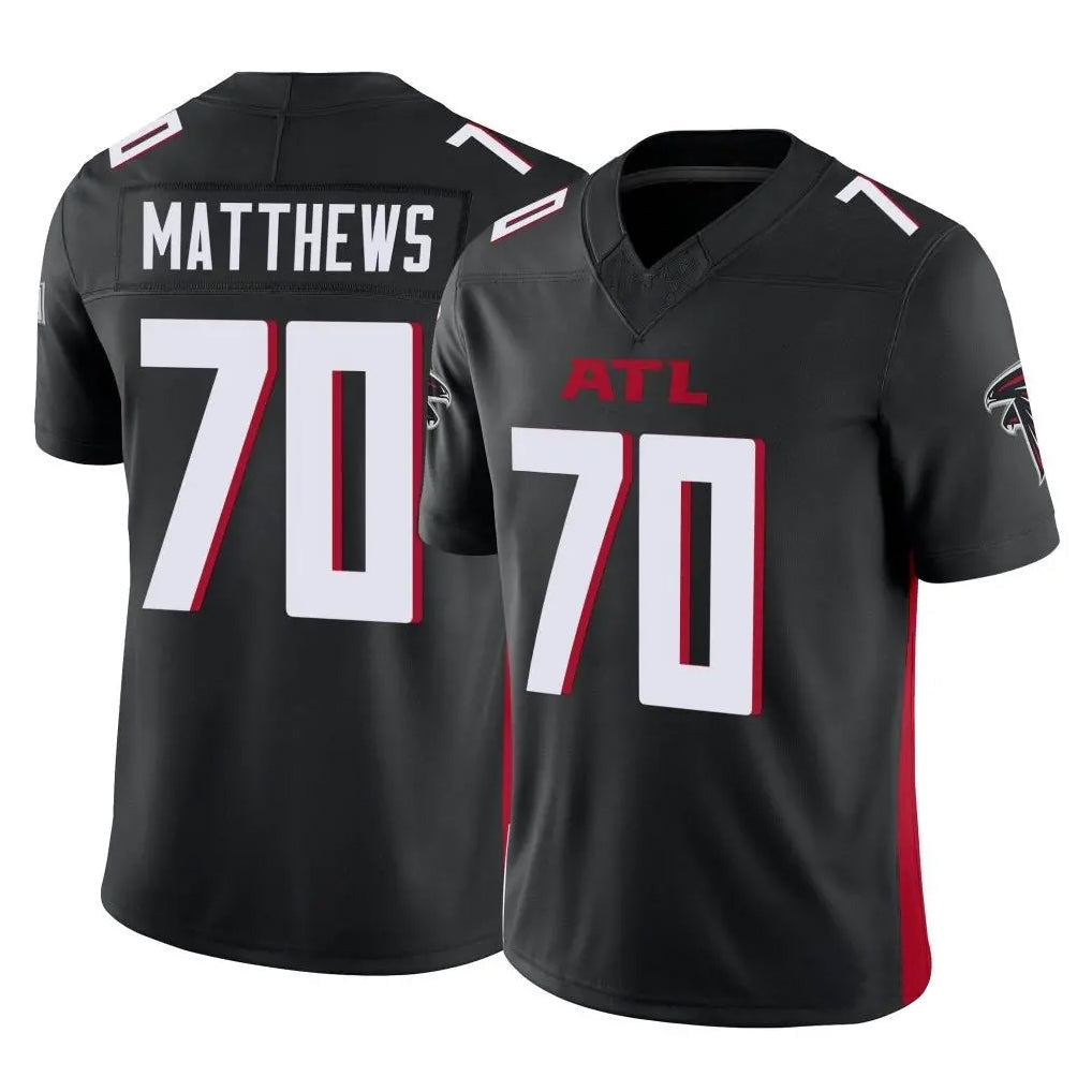 Elroe A.Falcons #70 Jake Matthews Player Black Vapor F.U.S.E. Limited Stitched Jerseys