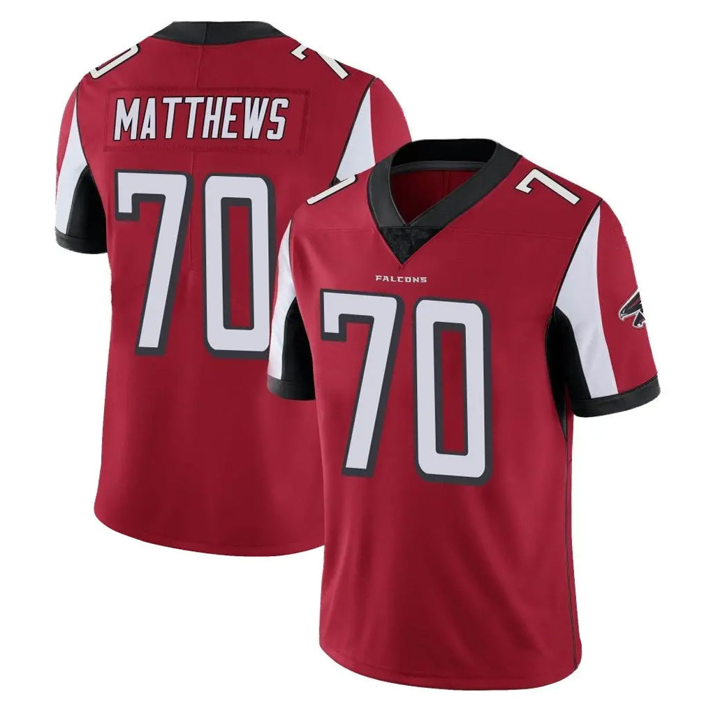 Elroe A.Falcons #70 Jake Matthews Player Red Color Vapor Untouchable Limited Home Game Stitched Jerseys