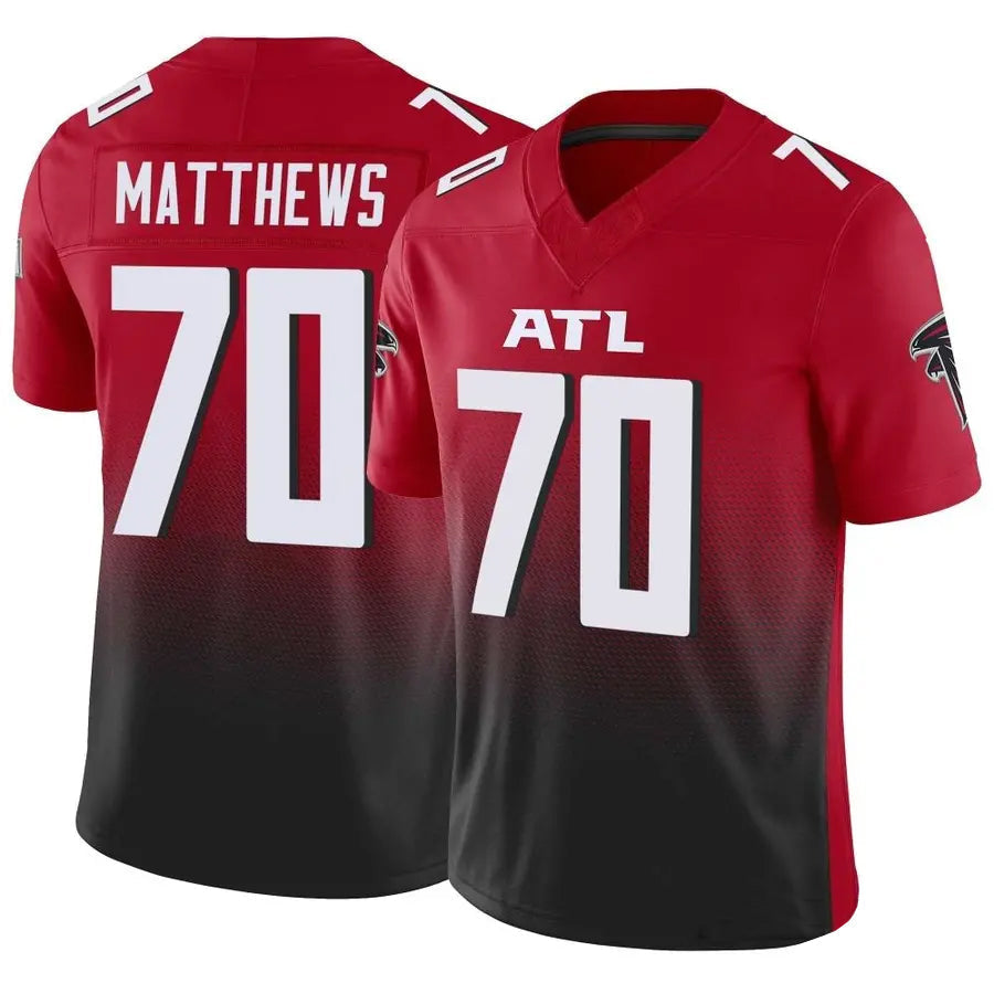 Elroe A.Falcons #70 Jake Matthews Player Red Vapor F.U.S.E. Limited Stitched Jerseys