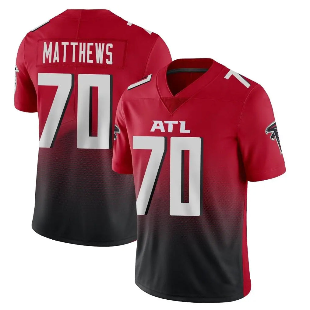 Elroe A.Falcons #70 Jake Matthews Player Red Vapor Untouchable Limited Home Game Stitched Jerseys