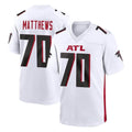 Elroe A.Falcons #70 Jake Matthews Player White Home Game Stitched Jerseys