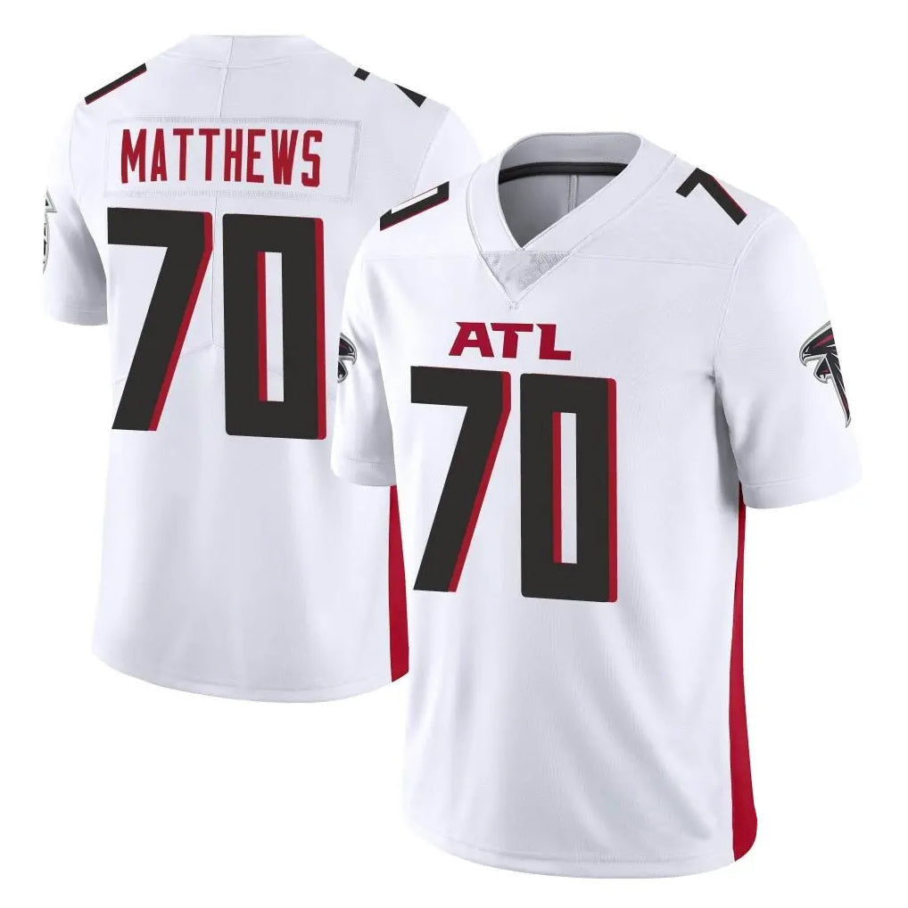 Elroe A.Falcons #70 Jake Matthews Player White Vapor Untouchable Limited Home Game Stitched Jerseys