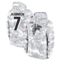 Elroe A.Falcons #7 Bijan Robinson Player Camo Arctic Salute to Service Hoodies Limited Stitched Jerseys