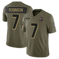 Elroe A.Falcons #7 Bijan Robinson Player Olive 2025 Salute To Service Limited Stitched Jerseys