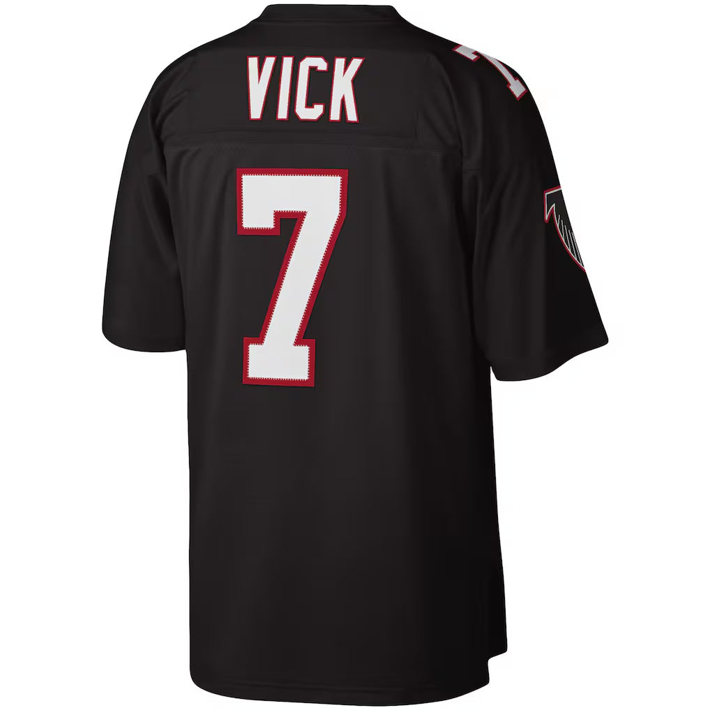 Elroe A.Falcons #7 Michael Vick Mitchell & Ness Black Legacy Replica Stitched Jerseys