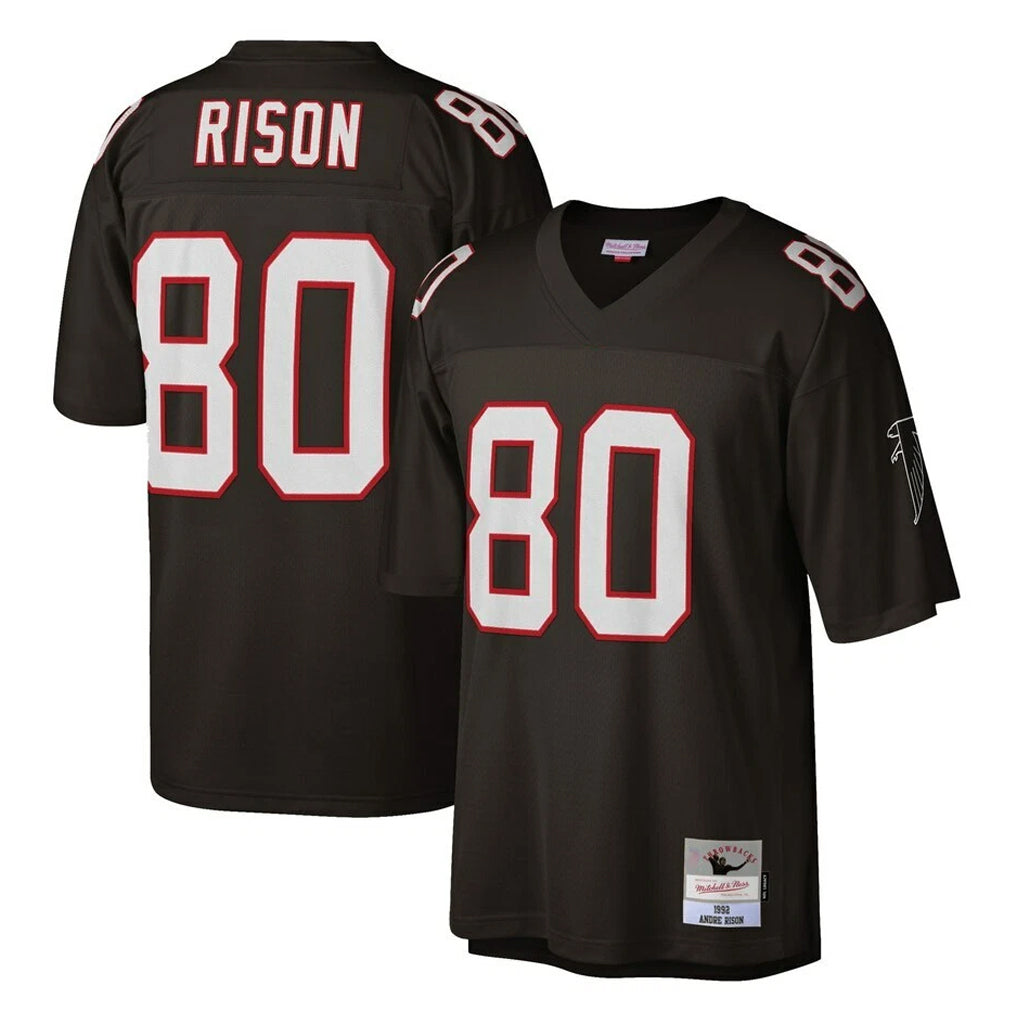 Elroe A.Falcons #80 Andre Rison Player Mitchell & Ness Black 1992 Legacy Stitched Jerseys