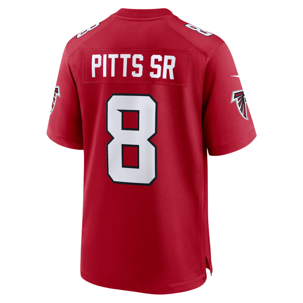 Elroe A.Falcons #8 Kyle Pitts Sr. Red Game Stadium Jerseys