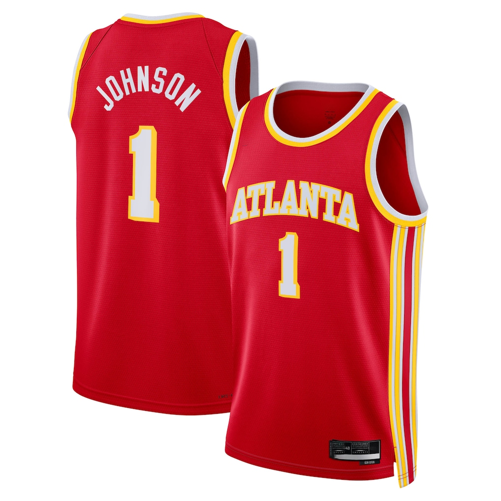Elroe A.Hawks #1 Jalen Johnson Red Fast Break Replica Jerseys - Icon Edition