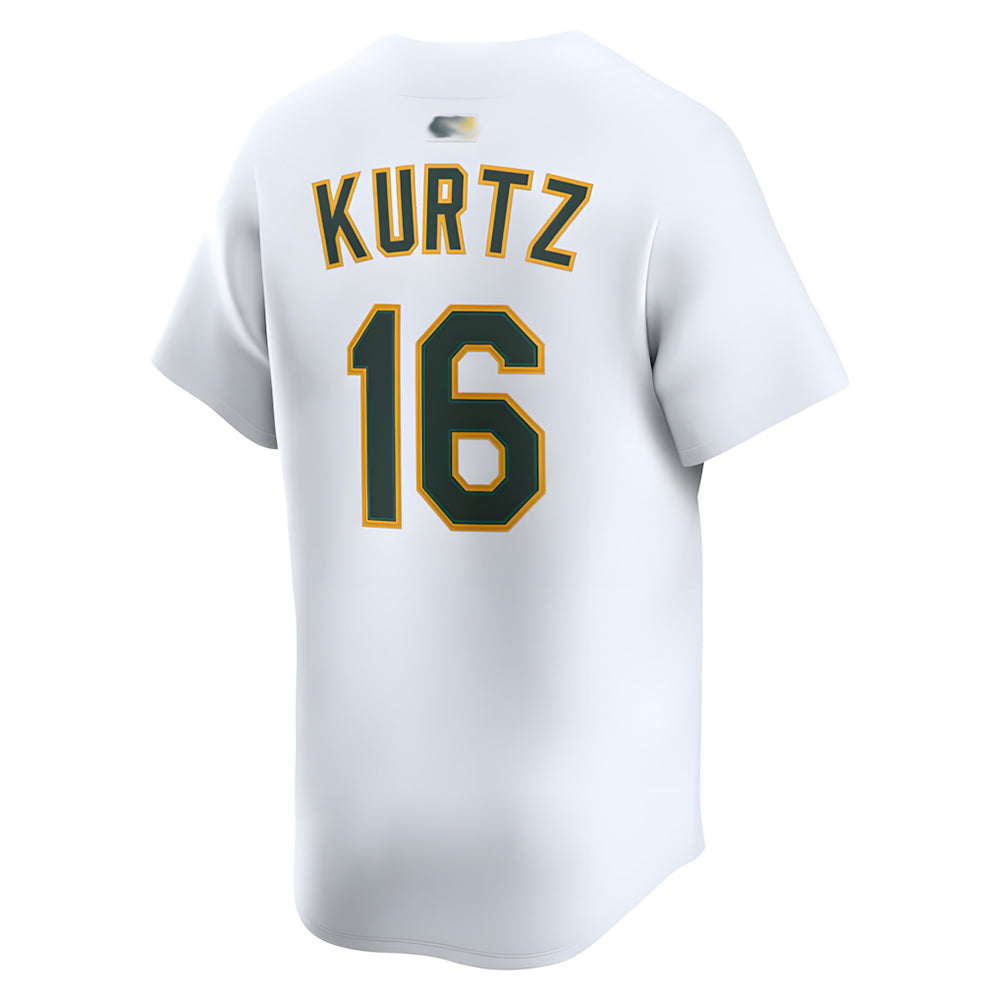 Elroe Athletics #16 Nick Kurtz Player White Home Limited Stitched Jerseys