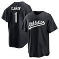 Elroe Athletics #1 Denzel Clarke player Black&White Replica Stitched Jersey
