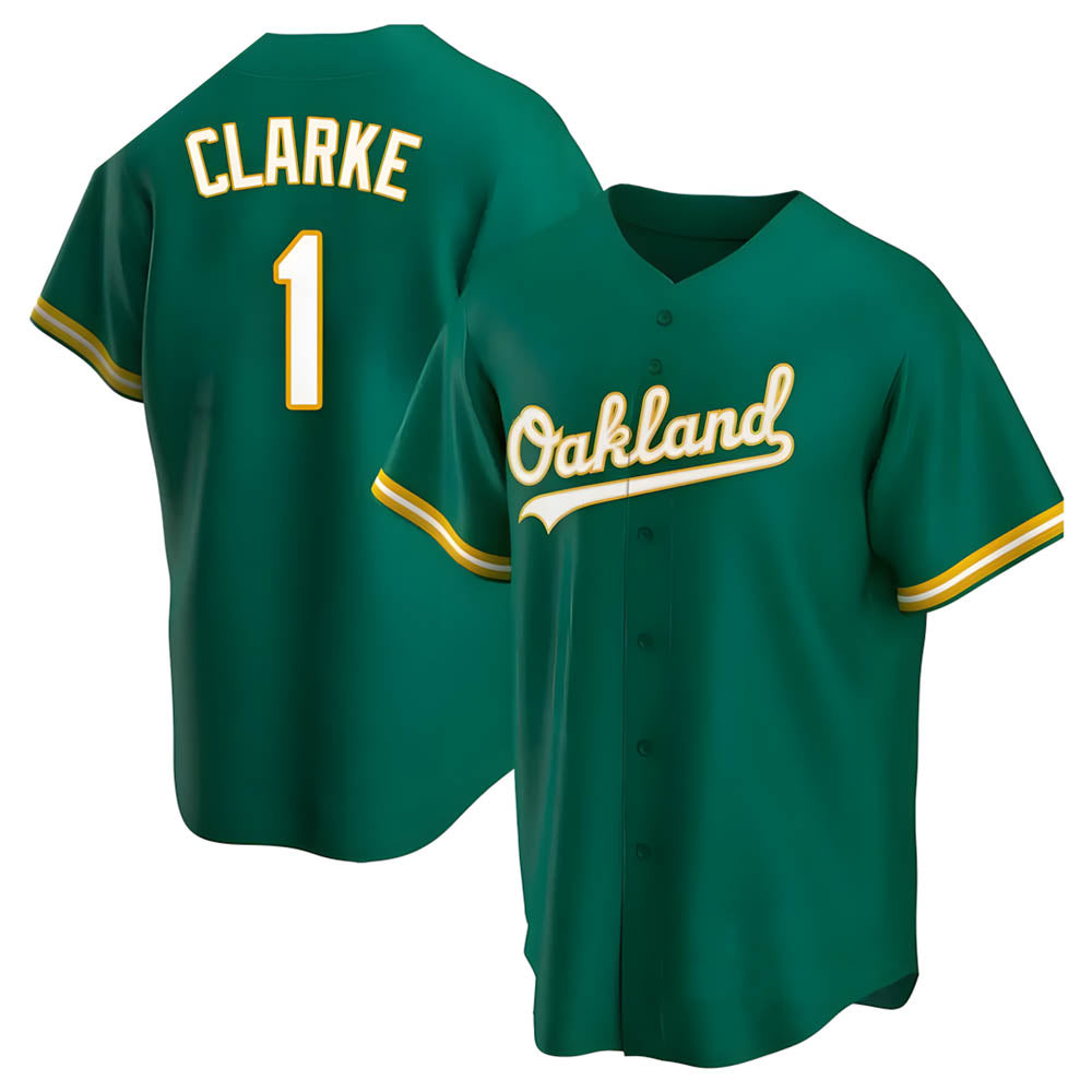 Elroe Athletics #1 Denzel Clarke player Green Replica Kelly Alternate Stitched Jersey