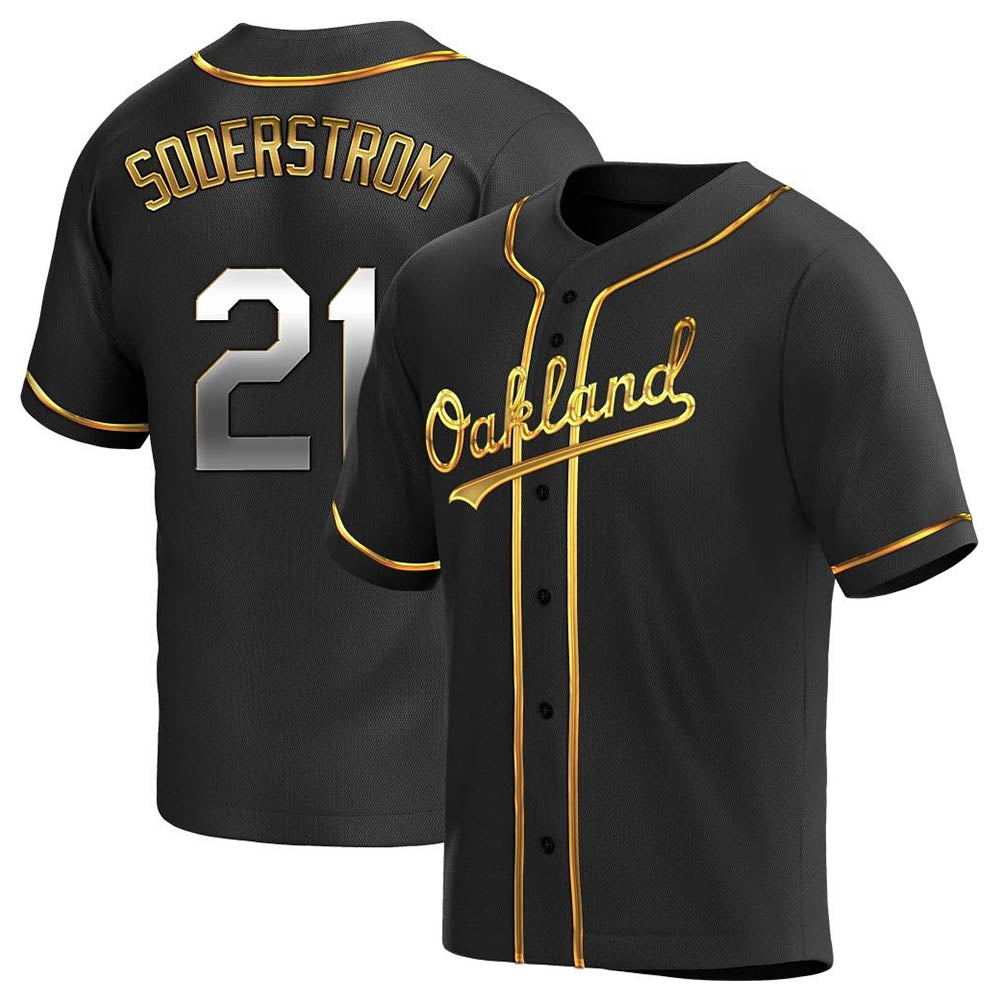 Elroe Athletics #21 Tyler Soderstrom Player Black Golden Replica Alternate Stitched Jersey
