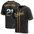 Elroe Athletics #21 Tyler Soderstrom Player Black Golden Replica Alternate Stitched Jersey