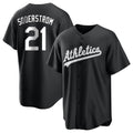 Elroe Athletics #21 Tyler Soderstrom Player Black&White Replica Stitched Jersey