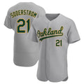Elroe Athletics #21 Tyler Soderstrom Player Gray Authentic Road Stitched Jersey