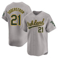 Elroe Athletics #21 Tyler Soderstrom Player Gray Limited Away Stitched Jersey