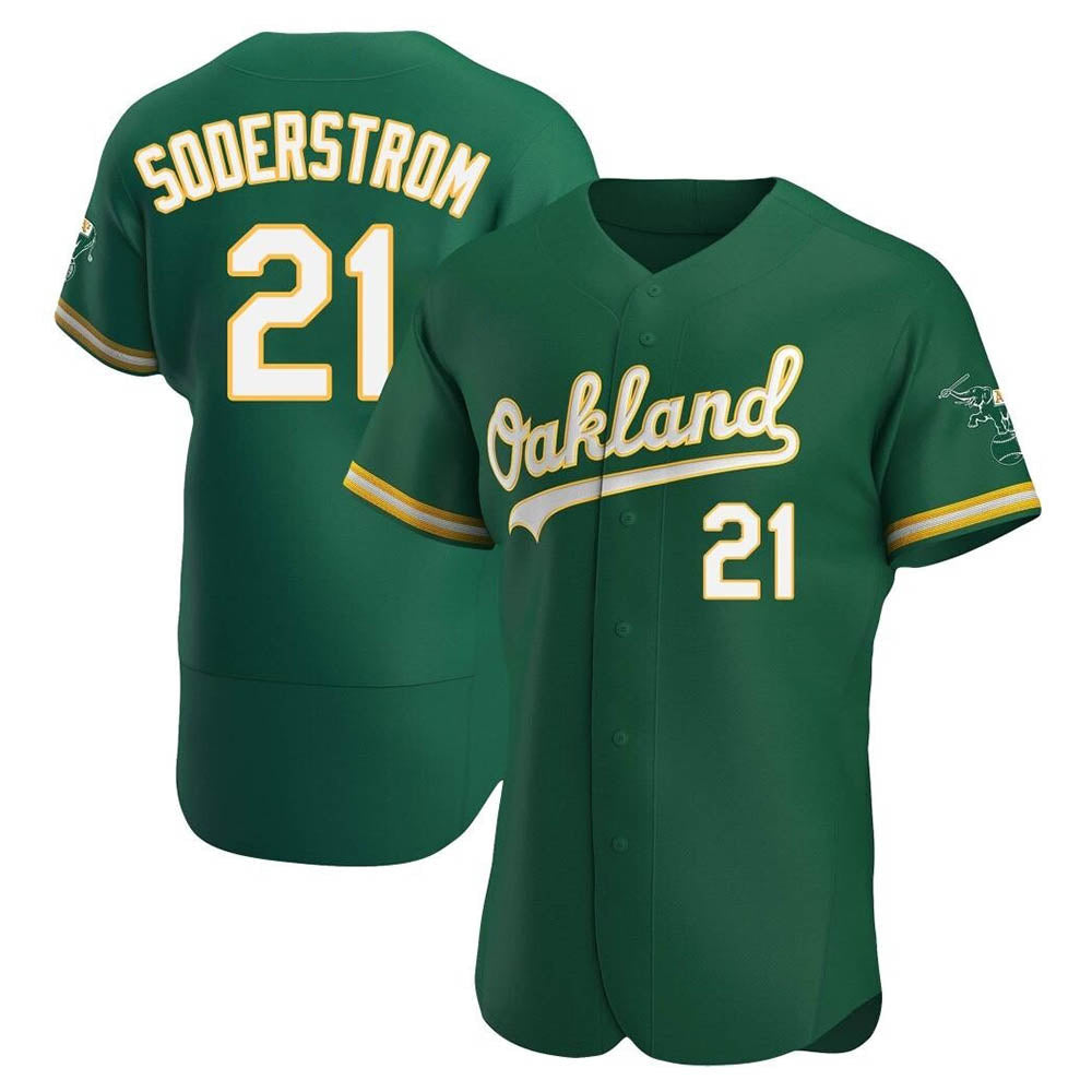 Elroe Athletics #21 Tyler Soderstrom Player Green Authentic Kelly Alternate Stitched Jersey