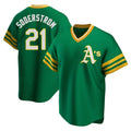 Elroe Athletics #21 Tyler Soderstrom Player Green Replica Cooperstown Collection Stitched Jersey