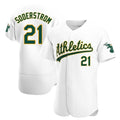 Elroe Athletics #21 Tyler Soderstrom Player White Authentic Home Stitched Jersey