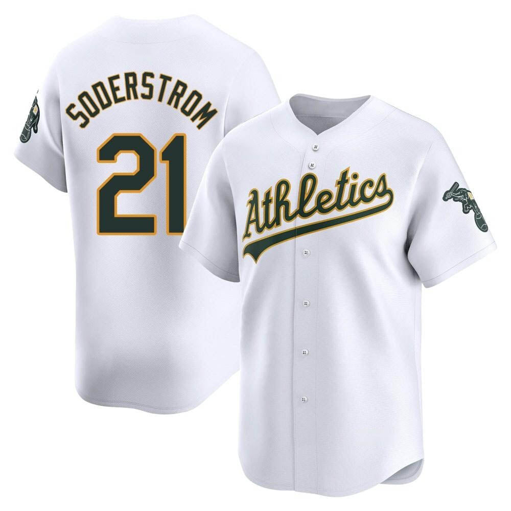 Elroe Athletics #21 Tyler Soderstrom Player White Limited Home Stitched Jersey