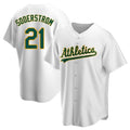 Elroe Athletics #21 Tyler Soderstrom Player White Replica Home Stitched Jersey