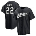 Elroe Athletics #22 Jeff McNeil player Black&White Replica Stitched Jersey