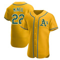 Elroe Athletics #22 Jeff McNeil player Gold Authentic Alternate Stitched Jersey