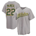 Elroe Athletics #22 Jeff McNeil player Gray Replica Away Stitched Jersey