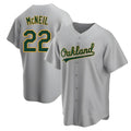 Elroe Athletics #22 Jeff McNeil player Gray Replica Road Stitched Jersey