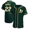 Elroe Athletics #22 Jeff McNeil player Green Authentic Alternate Stitched Jersey