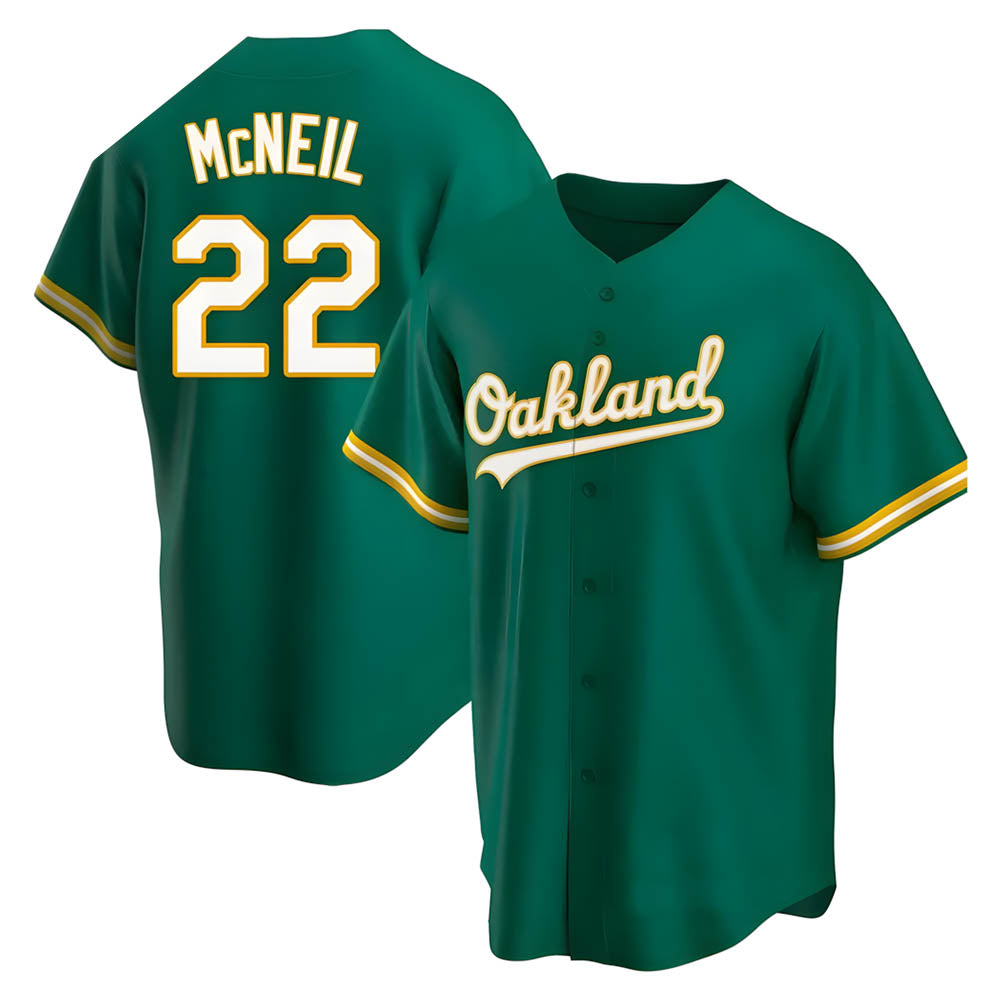 Elroe Athletics #22 Jeff McNeil player Green Replica Kelly Alternate Stitched Jersey