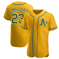 Elroe Athletics #23 Shea Langeliers Player Gold Authentic Alternate Stitched Jerseys
