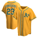 Elroe Athletics #23 Shea Langeliers Player Gold Replica Alternate Stitched Jersey
