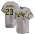 Elroe Athletics #23 Shea Langeliers Player Gray Limited Away Stitched Jersey