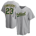Elroe Athletics #23 Shea Langeliers Player Gray Replica Road Stitched Jerseys