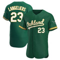 Elroe Athletics #23 Shea Langeliers Player Green Authentic Kelly Alternate Stitched Jerseys