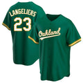 Elroe Athletics #23 Shea Langeliers Player Green Replica Kelly Alternate Stitched Jerseys