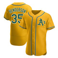 Elroe Athletics #35 Rickey Henderson Player Gold Authentic Alternate Stitched Jersey
