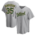 Elroe Athletics #35 Rickey Henderson Player Gray Replica Road Stitched Jersey
