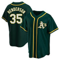 Elroe Athletics #35 Rickey Henderson Player Green Replica Alternate Stitched Jersey