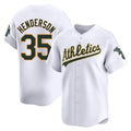 Elroe Athletics #35 Rickey Henderson Player White Limited Home Stitched Jersey