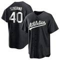 Elroe Athletics #40 Luis Severino player Black&White Replica Stitched Jersey