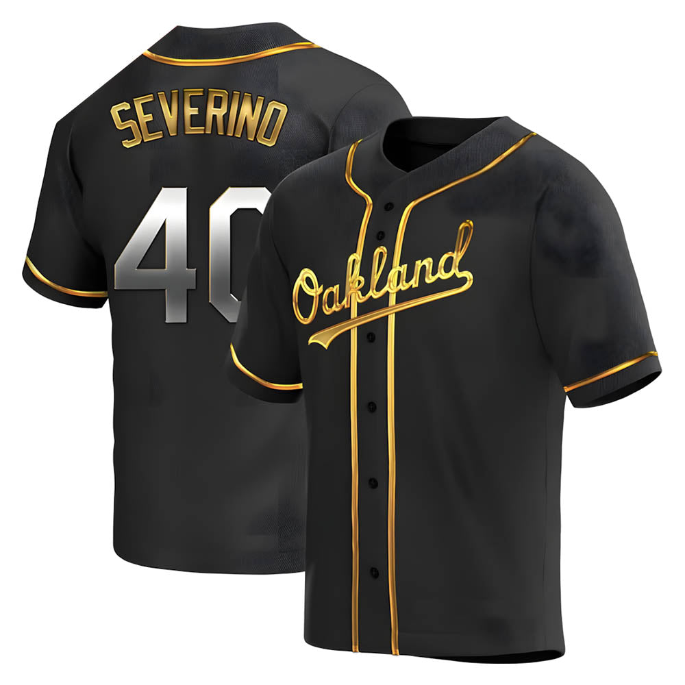Elroe Athletics #40 Luis Severino player Gold Replica Black en Alternate Stitched Jersey